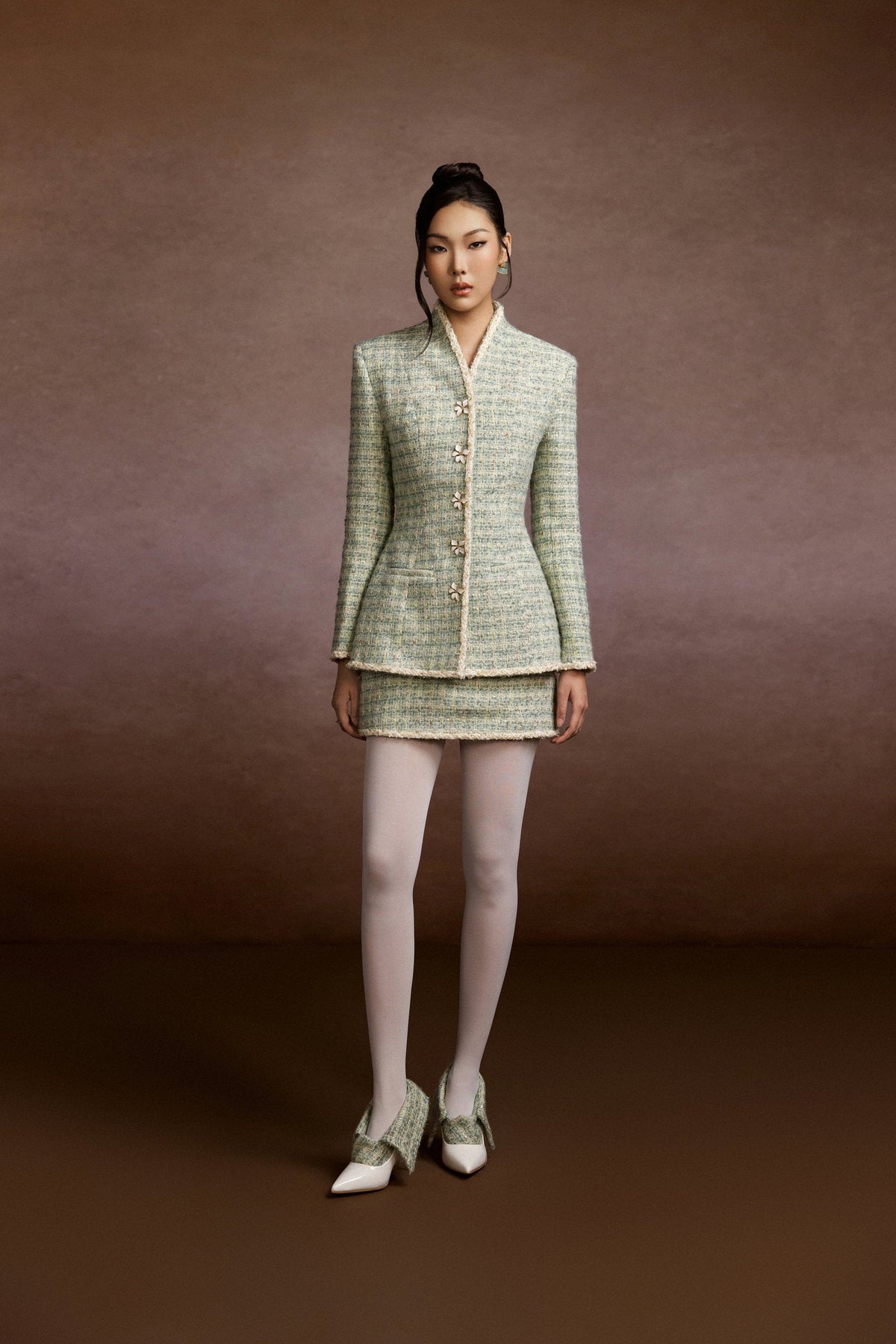 Charm Tweed Blazer and Skirt Set