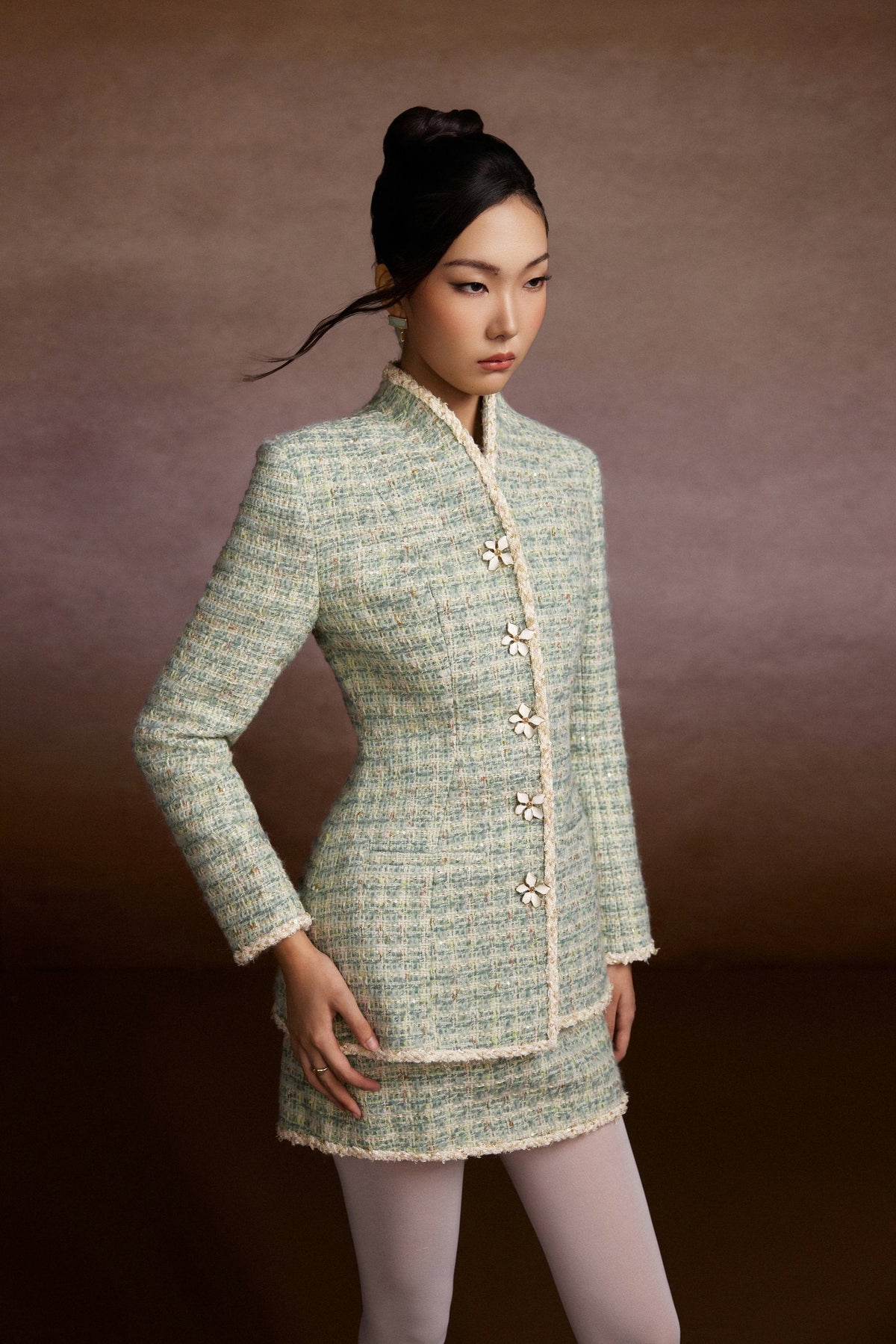 Charm Tweed Blazer and Skirt Set