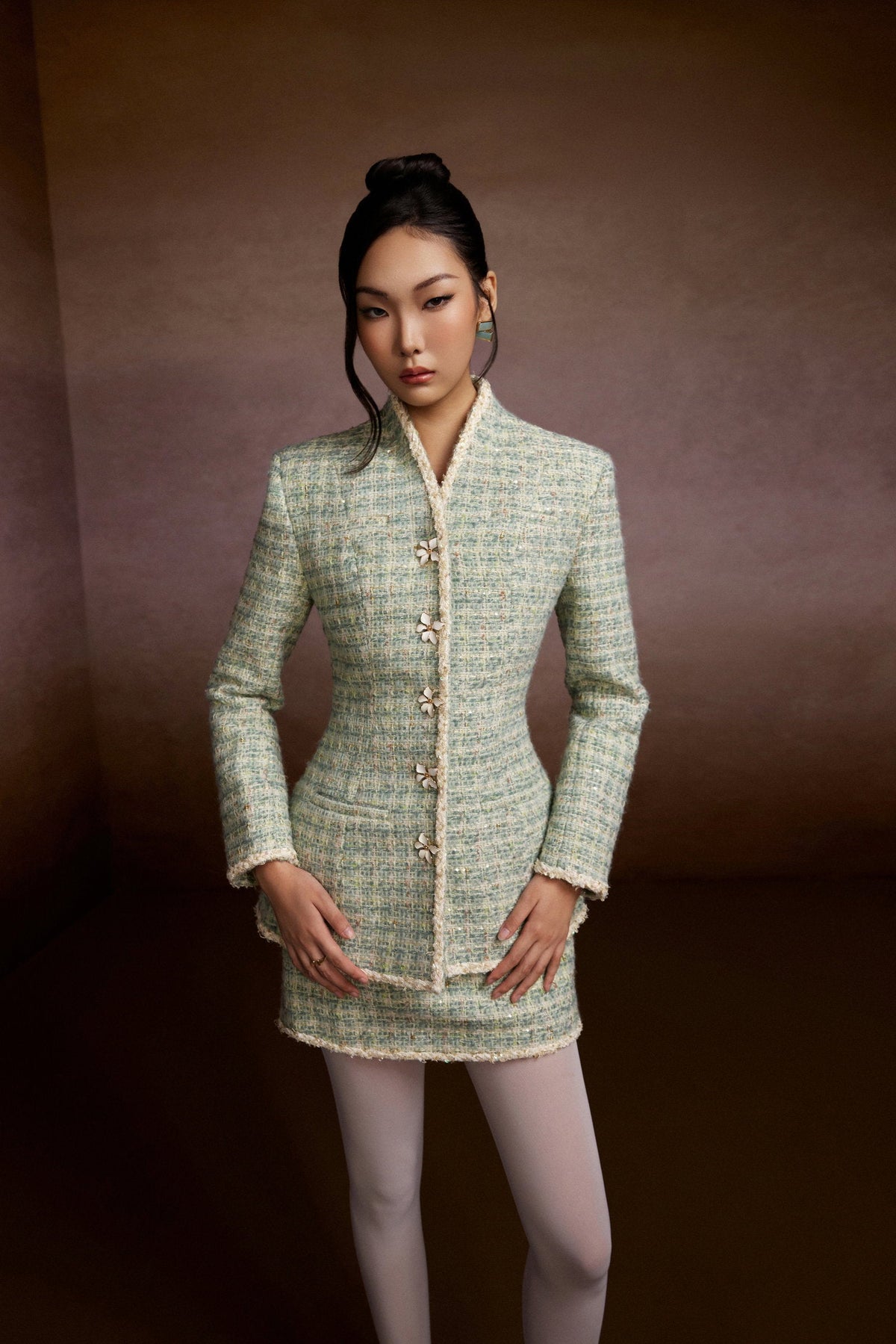 Charm Tweed Blazer and Skirt Set
