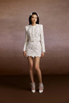 Hyacinth Lace Blazer and Mini Skirt Set