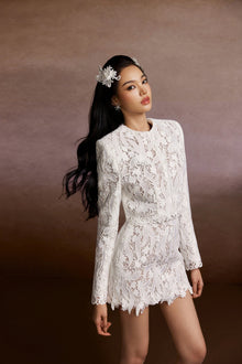 Hyacinth Lace Blazer and Mini Skirt Set
