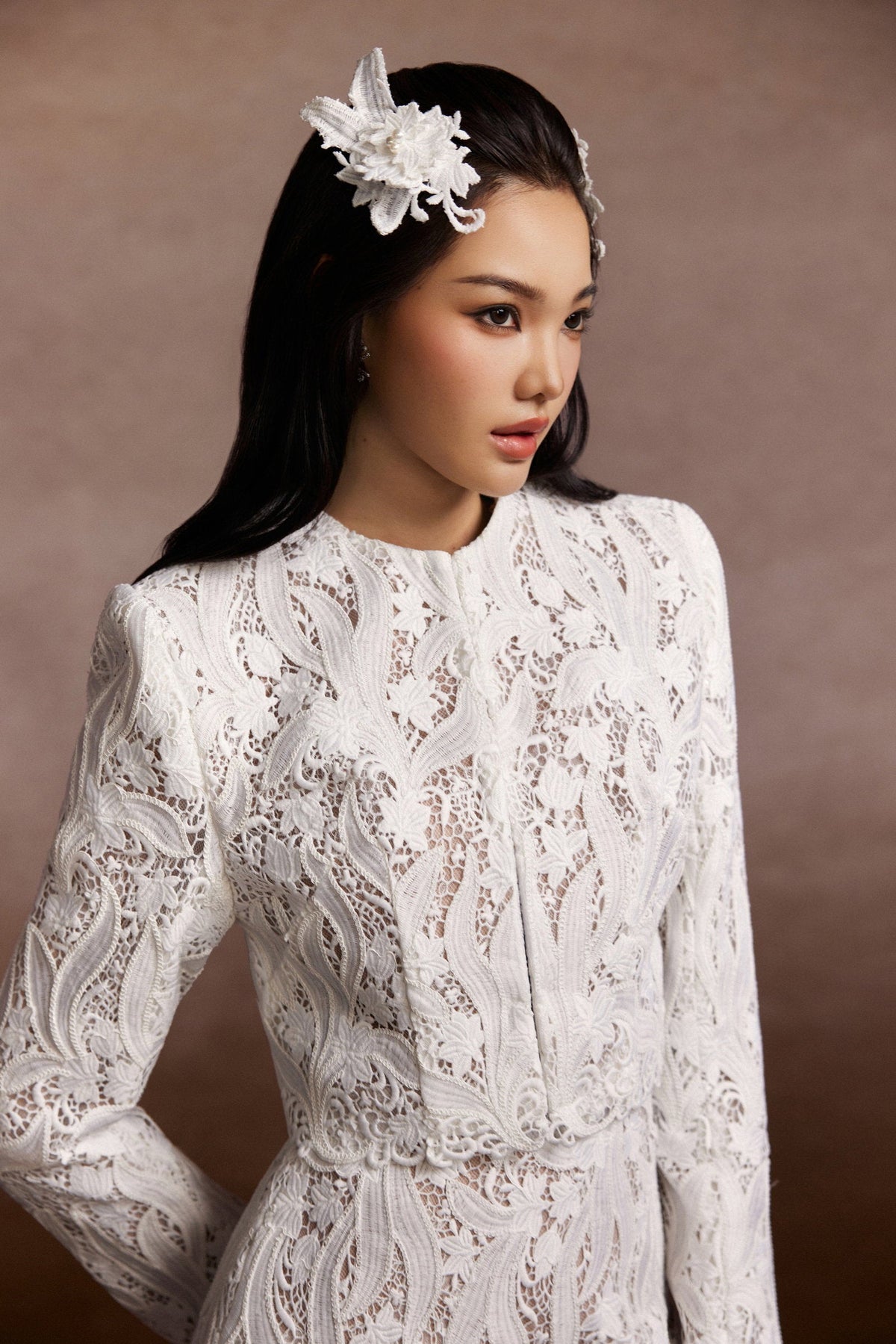 Hyacinth Lace Blazer and Mini Skirt Set