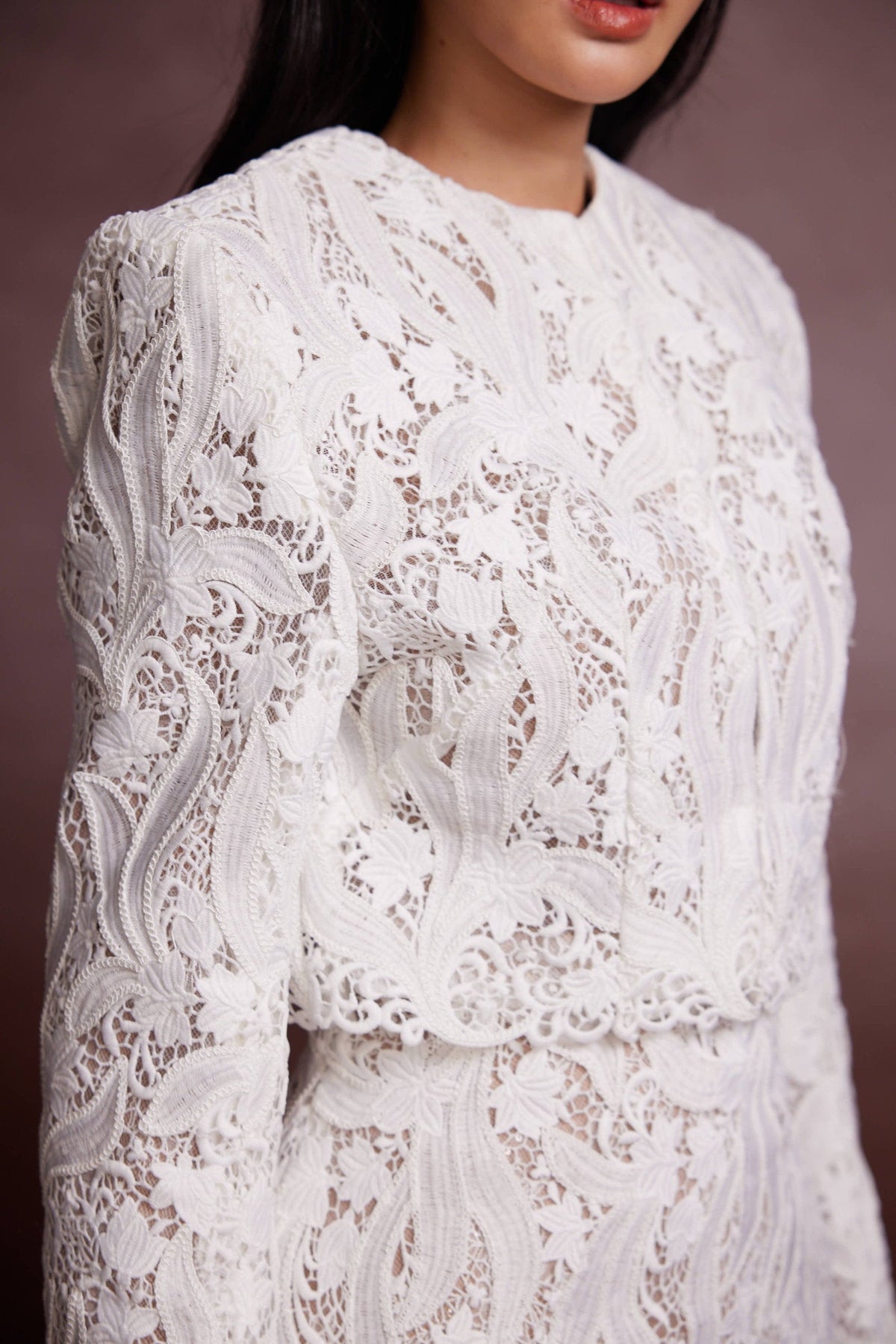 Hyacinth Lace Blazer and Mini Skirt Set