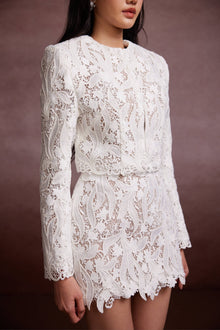 Hyacinth Lace Blazer and Mini Skirt Set