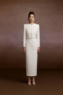 Mono Tweed Blazer and Corset Skirt Set