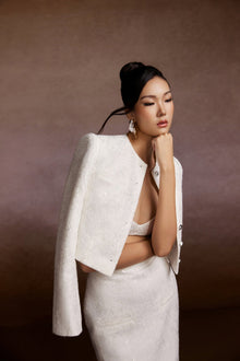 Mono Tweed Blazer and Corset Skirt Set