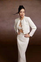 Mono Tweed Blazer and Corset Skirt Set