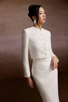 Mono Tweed Blazer and Corset Skirt Set