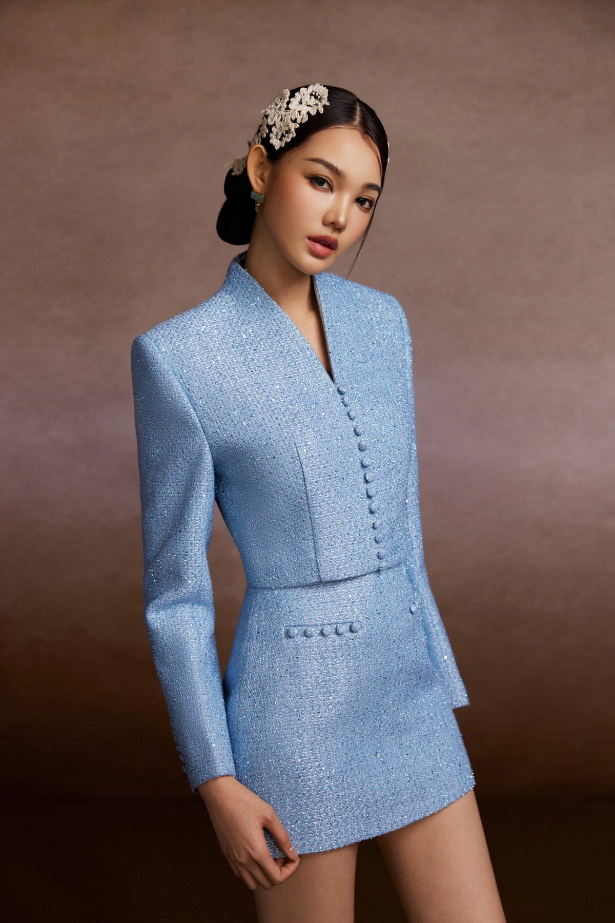 Sparkle Blazer and Mini Skirt Set